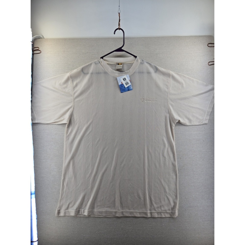 Southpole VTG Y2K Mesh Shirt Mens Large Lightweight Tee Tan Short Sleeve Jersey